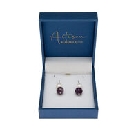 CRYSTAL CARVINGS | Pearl &amp; Amethyst Drop Earrings