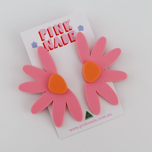 Linda Pink / Orange Dangle Earrings