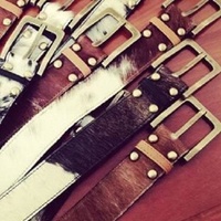 THE DESIGN EDGE | Thick Cowhide Belt - Jersey Hairon and Tan Leather