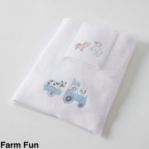 Jiggle &amp; Giggle| Embroidered Baby Towel &amp; Face Washer Gift Set