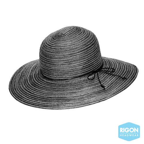 RIGON | Bermuda Capeline Ladies Hat - Black/White