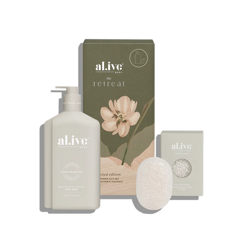 AL.IVE BODY | THE RETREAT Shower gift set - sea cotton &amp; coconut [ Limited Edition]
