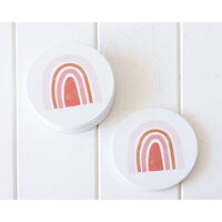 RAYELL | Earth And Blush Rainbow - Ceramic Coaster 4 Set