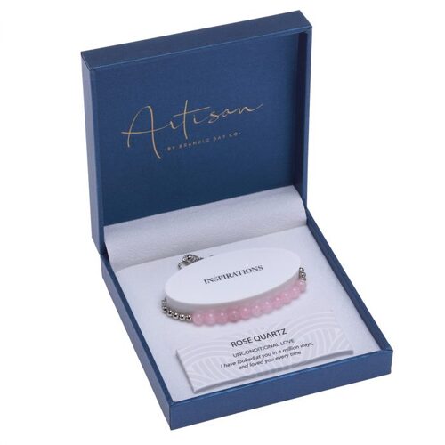 BRAMBLE BAY | Bracelet - Artisan Rose Quartz Crystal Adjustable