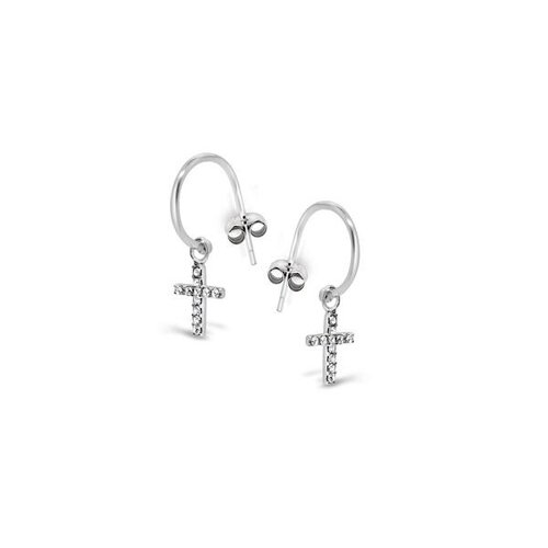 Hoop Cross Studs 10x5mm 20mm drop
