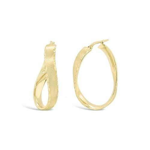 Stones and Silver| Gold Twisted Hoop Earrings 35mm