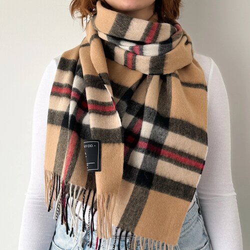 Barossa | Thomson Camel - Scottish Tartan Lambswool Wide Scarf