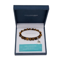 CRYSTAL CARVINGS | Gold Tiger Eye (Matte) Charm Bracelet
