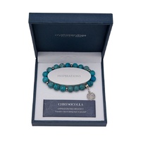 CRYSTAL CARVINGS | Chrysocolla Tree of Life Charm Bracelet [Matte]