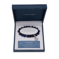 CRYSTAL CARVINGS | Tree of Life Bracelet - Matte Sodalite 