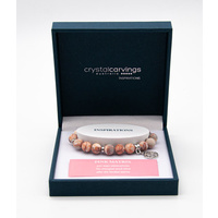 CRYSTAL CARVINGS | Bracelet Tree of Life - Pink Matrix - [ Matte ]