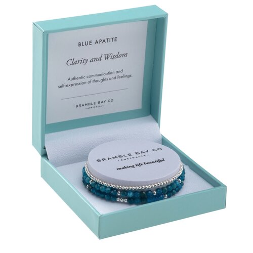 Trio Bracelet Set – Blue Apatite