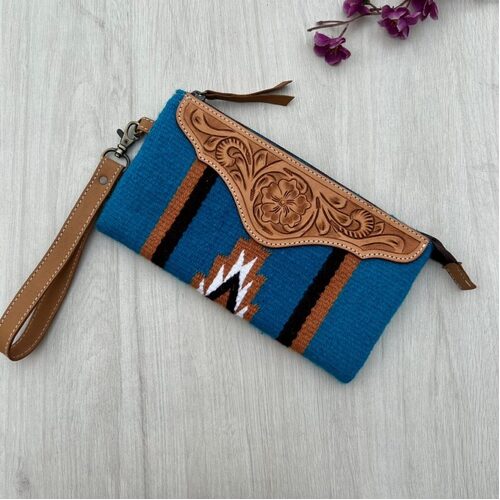 THE DESIGN EDGE | Saddle Blanket Clutch with Tooled Leather