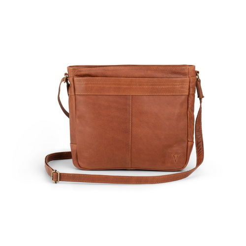 Soft Cognac Leather Crossbody Bag