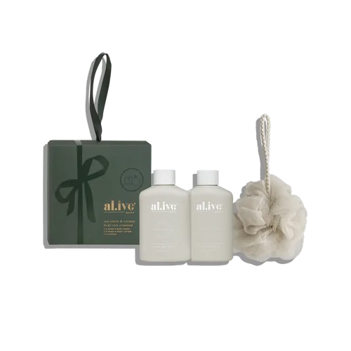 Al.Ive -Body Care Ornament Wash &amp; Lotion Duo &amp; Loofah