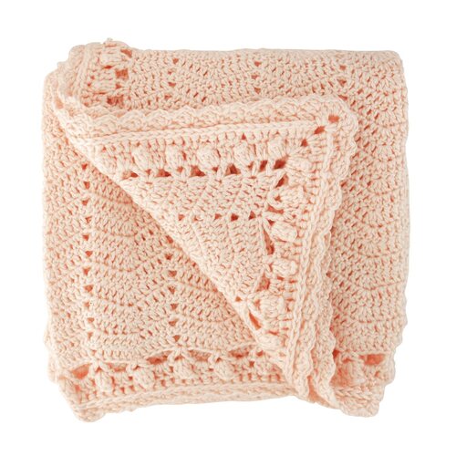 OB DESIGNS | Hand Crocheted Baby Blanket - Peach
