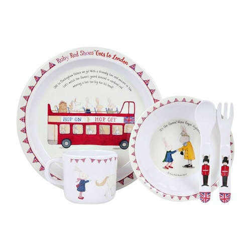 RUBY RED SHOES | Goes To London 5 piece kids dinner set
