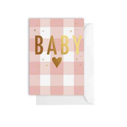 ELM PAPER | Card - Gingham Baby Pink