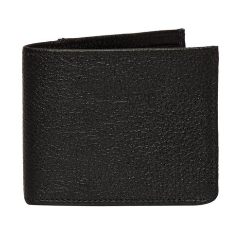 THE DESIGN EDGE | Mens Slim Wallet - Black Grain Leather