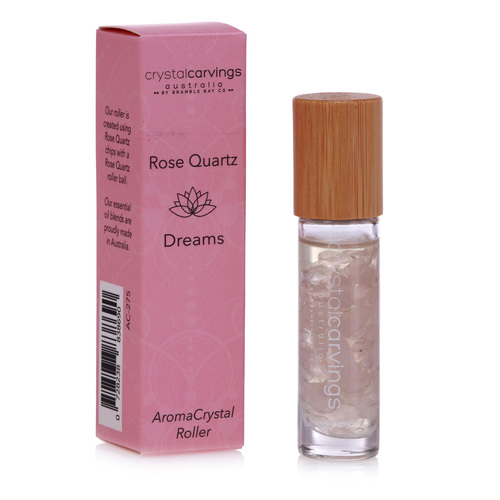 CRYSTAL CARVINGS | Dreams/Rose Quartz - AromaCrystal Roller