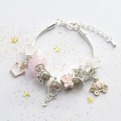 LAUREN HINKLEY | Cinderella Charm Bracelet Pink 