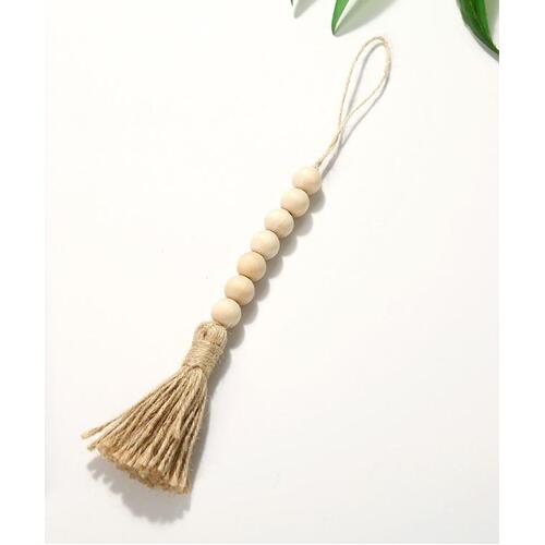 Wood Beads with Tassels
