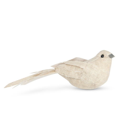 Clip Ornament Linen Bird - Natural