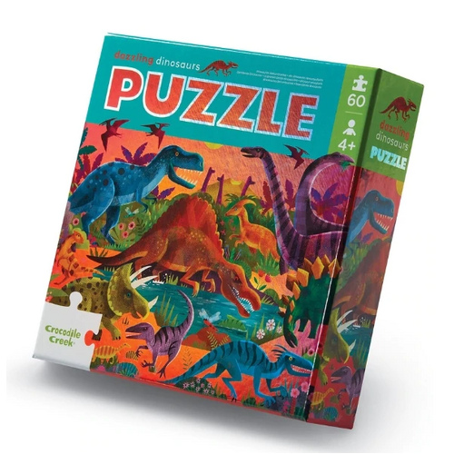 CROCODILE CREEK | Foil Puzzle 60pc - Dazzling Dinos