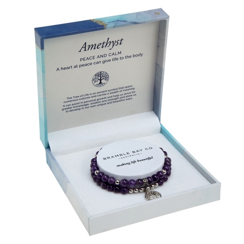 BRAMBLE BAY | Duo Bracelet Set – Amethyst Rhodium