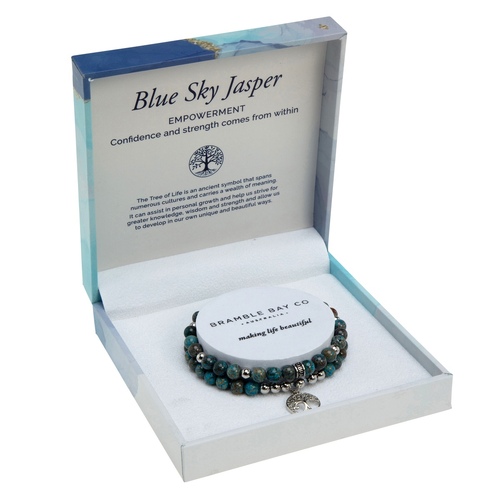 BRAMBLE BAY | Duo Bracelet Set – Blue Sky Jasper Rhodium