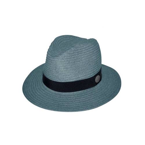 EVOKE | Phoenix Panamate Unisex Fedora - Petrol Blue