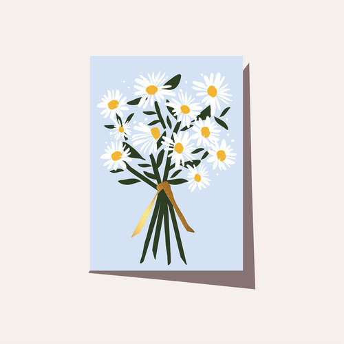 ELM PAPER | Card - Daisies Blue