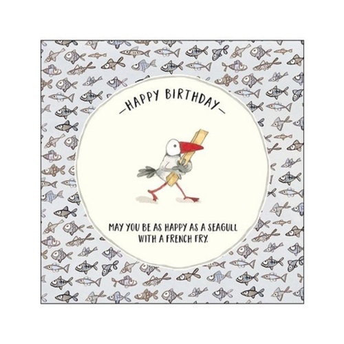 TWIGSEEDS | Card - Happy Birthday Happy As A Seagull With A French Fry