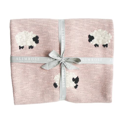 ALIMROSE | Baa Baa Organic Cotton Blanket - Pink