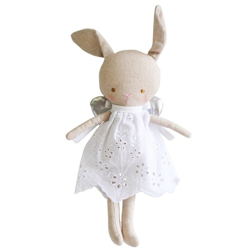 ALIMROSE | Linen Baby Angel Bunny Silver