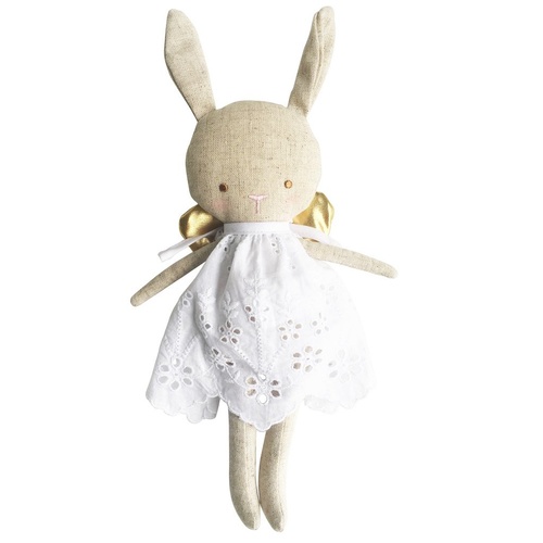 ALIMROSE | Linen Baby Angel Bunny Gold