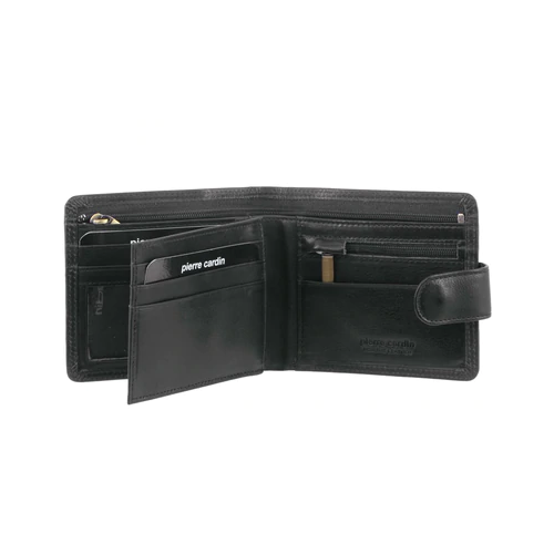 PIERRE CARDIN | Mens Rustic Leather Wallet - Black
