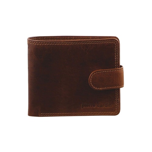 PIERRE CARDIN | Mens Soft Rustic Leather Wallet - Cognac