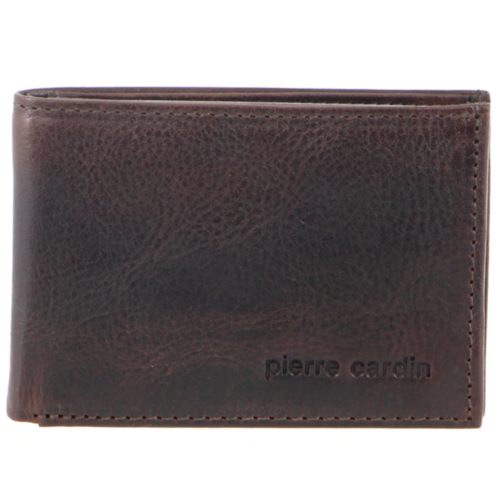 PIERRE CARDIN | Rustic Leather Mens Wallet - Dark Chocolate