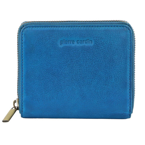 PIERRE CARDIN | Ladies Leather Zip Around Wallet - Aqua