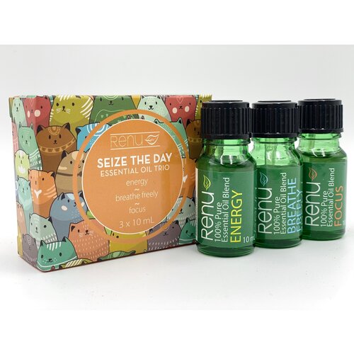 RENU | Seize The Day Essential Oil Trio - Energy, Focus, Breathe Freely