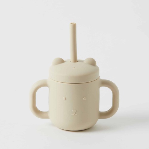 PILBEAM | Henny Silicone Sippy Cup with Straw - Almond